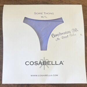 COSABELLA Soire Periwinkle Low Rise Rider Thong Panties Vtg Y2K Era Sz M L Sheer